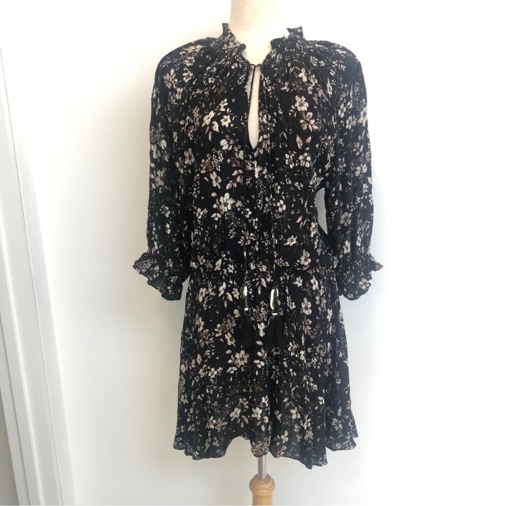 Black floral Zara dress NWT